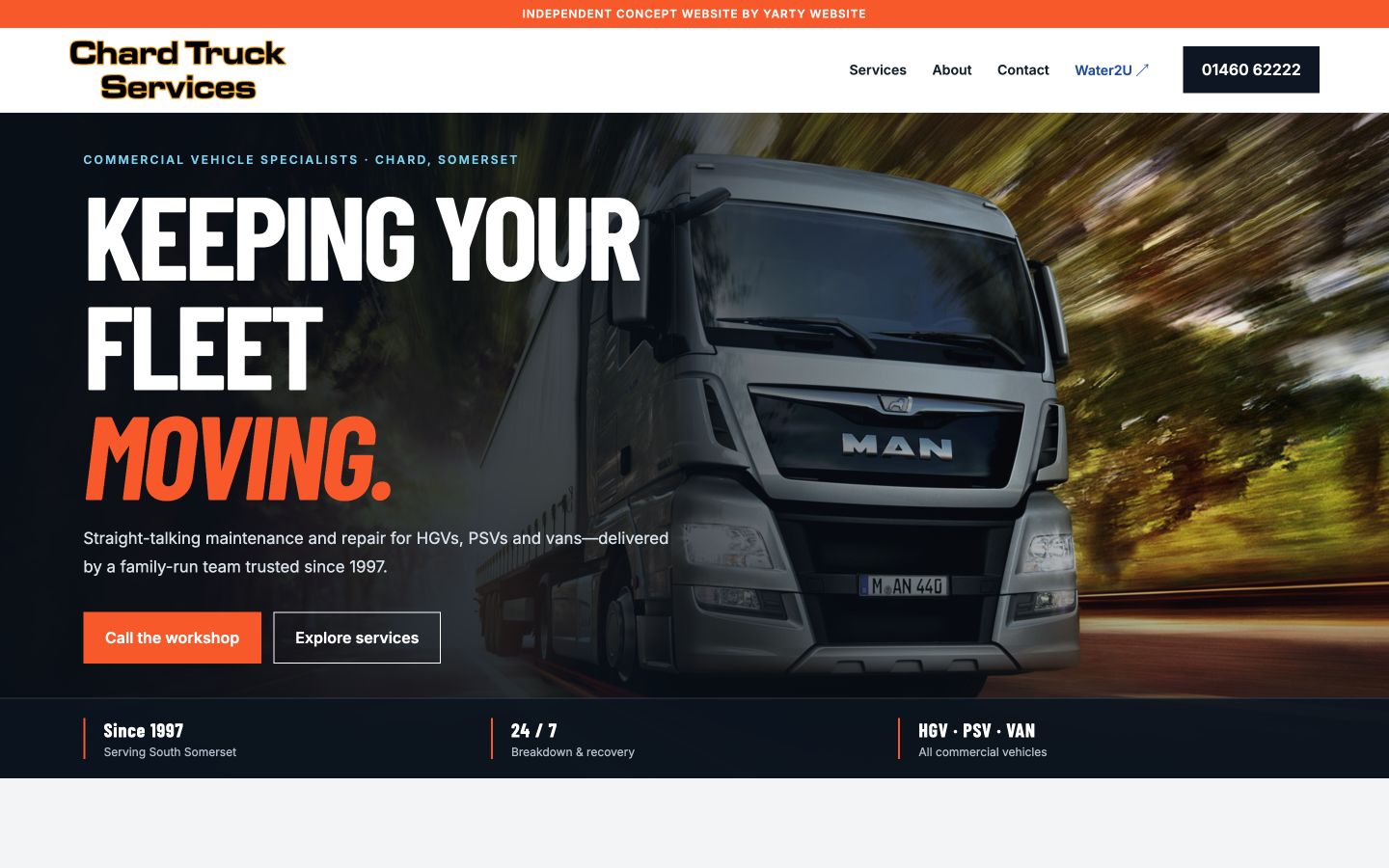 Chard Truck Services draft homepage