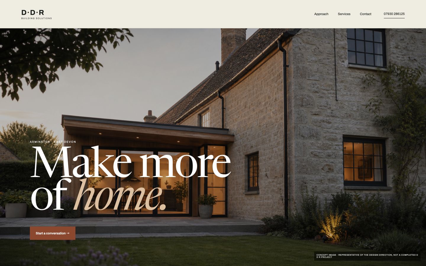 DDR Building Solutions draft homepage