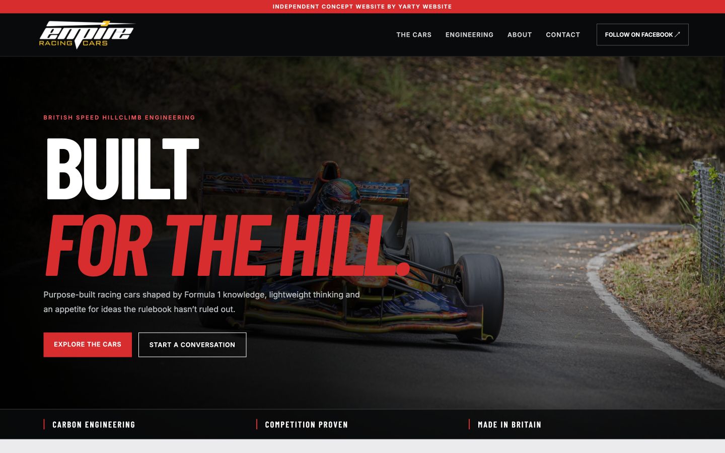 Empire Racing Cars draft homepage